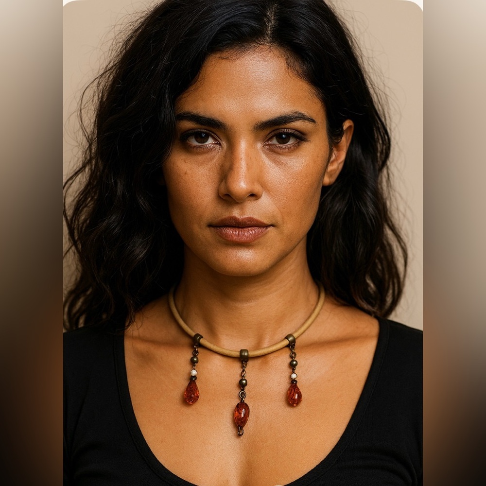 Elegant Necklace with Bronze Accents